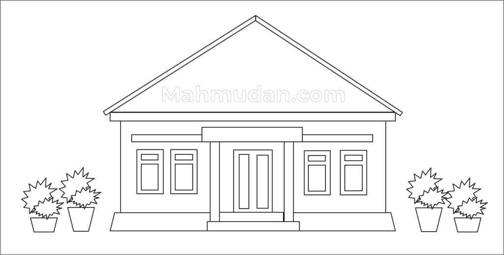 Free Simple House Images - 6 Kindergarten Coloring Materials 5 gambar rumah simpel polos 2 - bahan mewarnai anak
