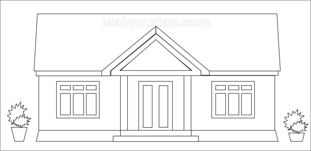 Free Simple House Images - 6 Kindergarten Coloring Materials 7 gambar rumah simpel polos 3 - bahan mewarnai anak