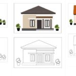 gambar rumah simpel bahan mewarnai untuk anak sekolah TK dan PAUD